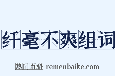 纤毫不爽组词是什么意思的图片